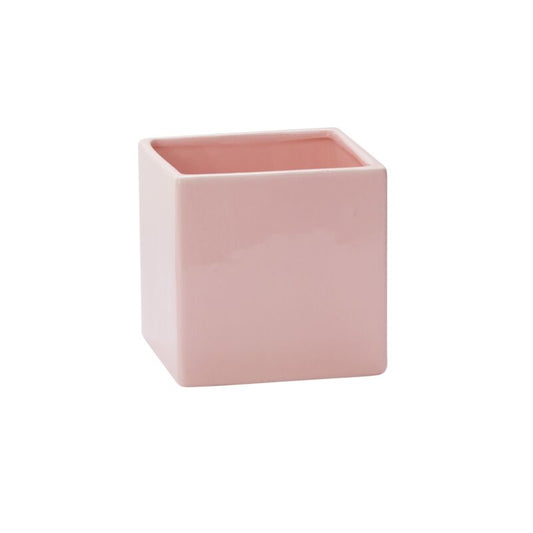 This pink square vase allows for ease of transport of floral arrangements or drop-in plants, while the light pink is versatile for Valentine's Day, spring decor, or Mother's Day. flower pot. flower vase. Atlanta flower delivery